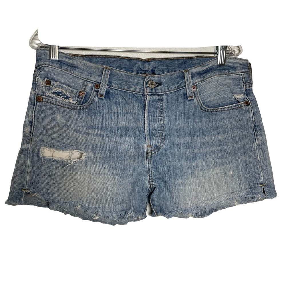 Title: Levi’s 501 Distressed Denim Cutoff Shorts Button Fly 28